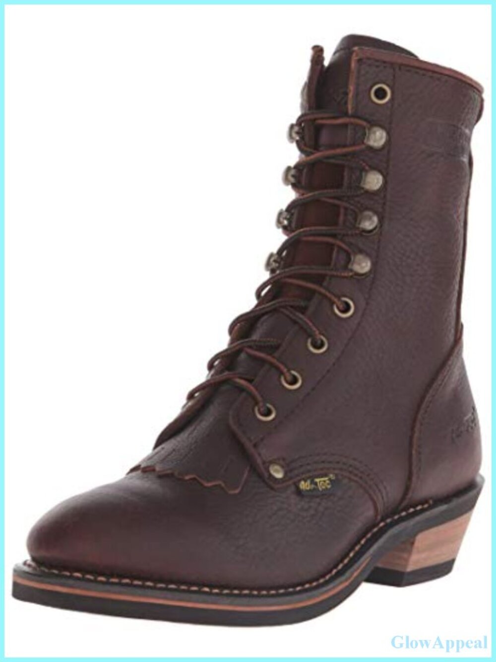 Women's Mid-Calf Packer Boots Lace Up Leather Ankle Boots